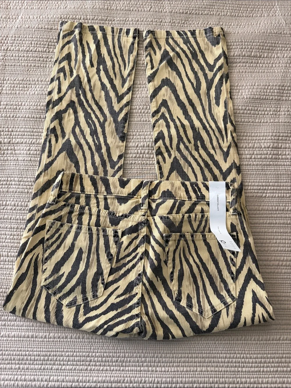 Current/Elliott The Ruby Crop in Natural Zebra Print jeans | Sz 24